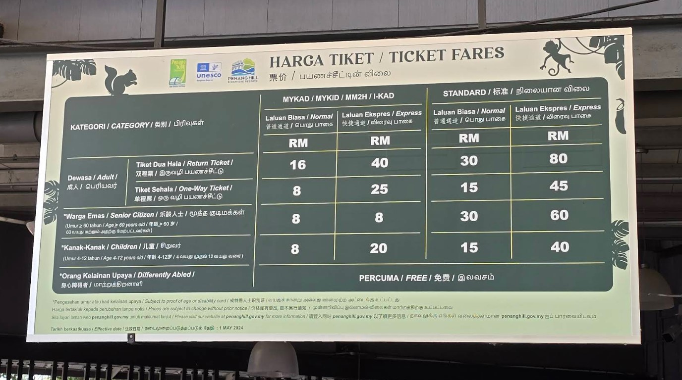 funicular train penang ticket price