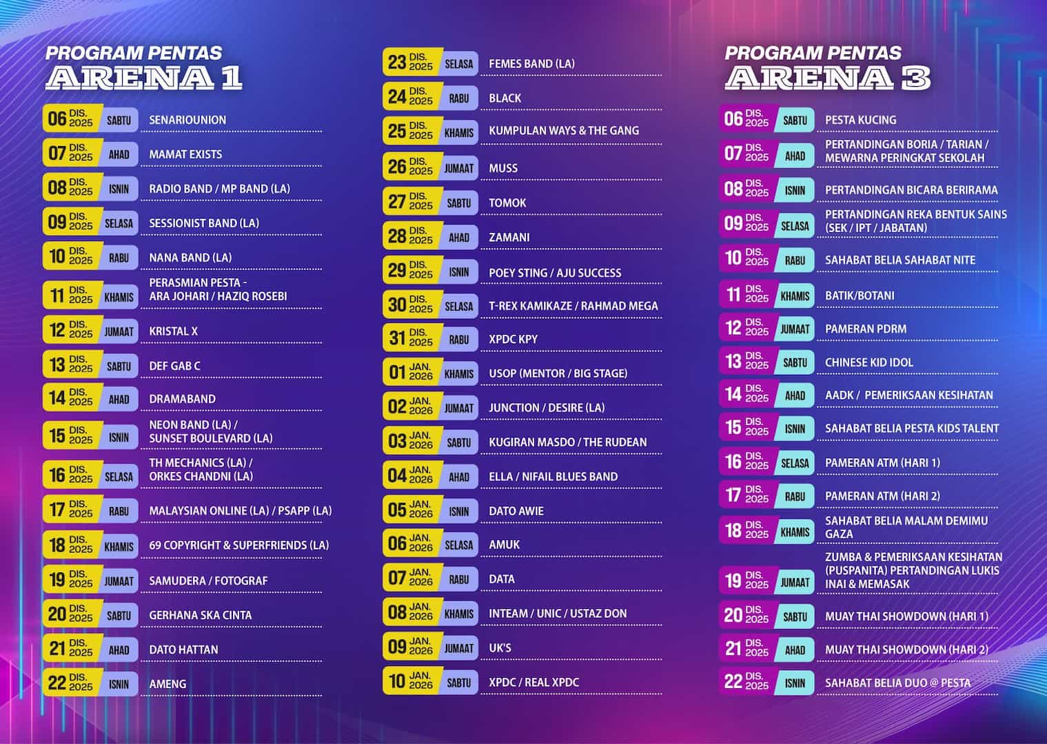 pesta pulau pinang concert date