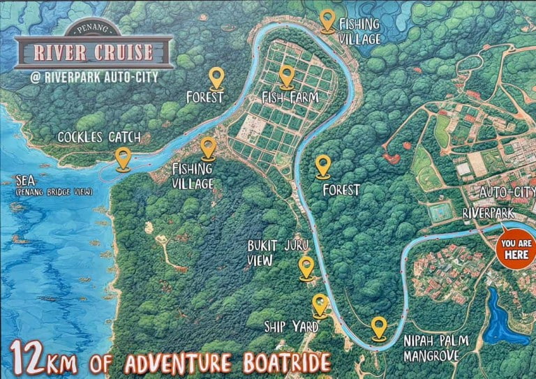Penang River Cruise routes